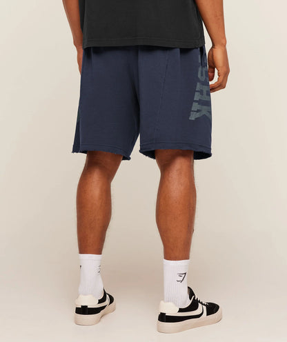 GYMSHARK Accent Graphic Sweat Shorts Heavy Blue