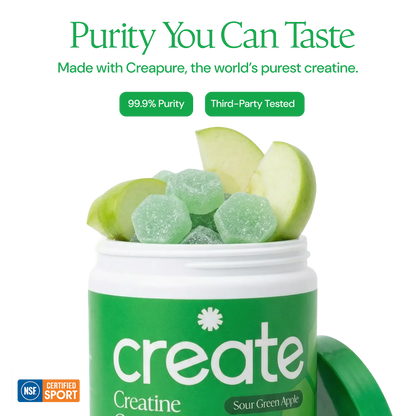 CREATE Creatine Monohydrate Gummies 'Sour Green Apple'