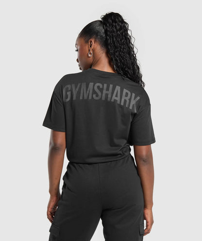 GYMSHARK Power Oversized T Shirt Black — Gymshark | Authentic India