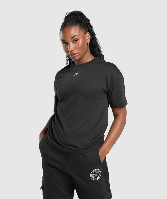 GYMSHARK Power Oversized T Shirt Black — Gymshark | Authentic India