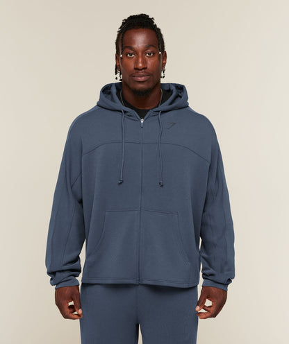 GYMSHARK X SAM SULEK ZIP THROUGH HOODIE - Shadow Blue