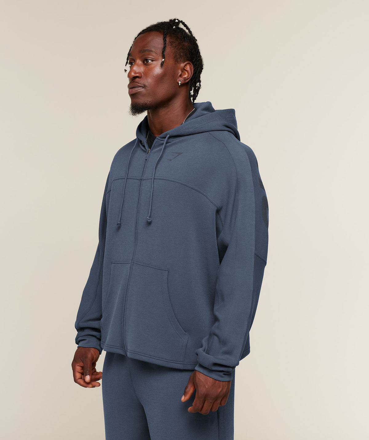 GYMSHARK X SAM SULEK ZIP THROUGH HOODIE - Shadow Blue