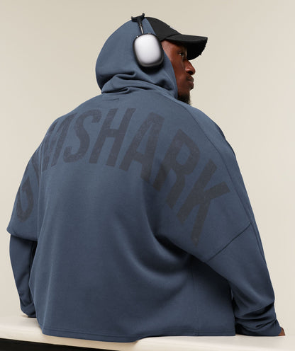 GYMSHARK X SAM SULEK ZIP THROUGH HOODIE - Shadow Blue