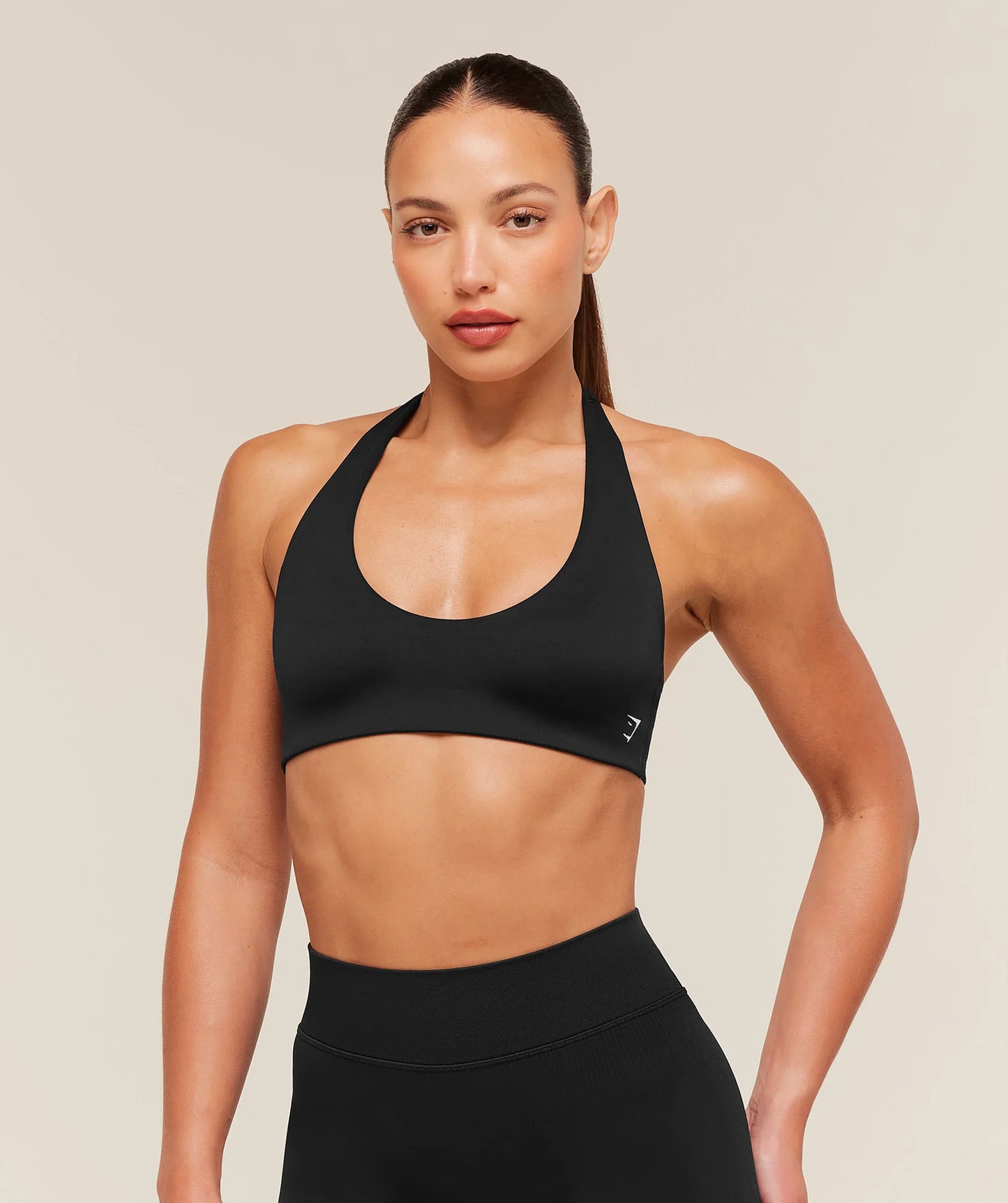 GYMSHARK Halter Bralette Black