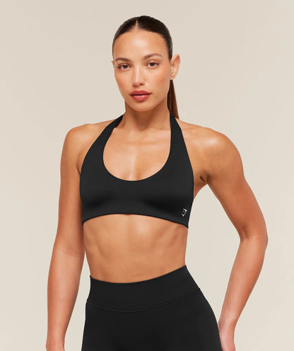 GYMSHARK Halter Bralette Black