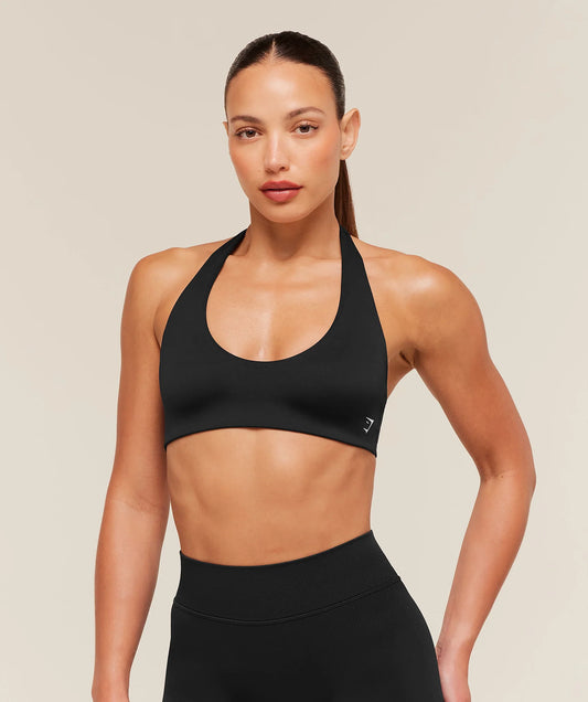 GYMSHARK Halter Bralette Black