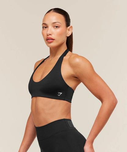 GYMSHARK Halter Bralette Black