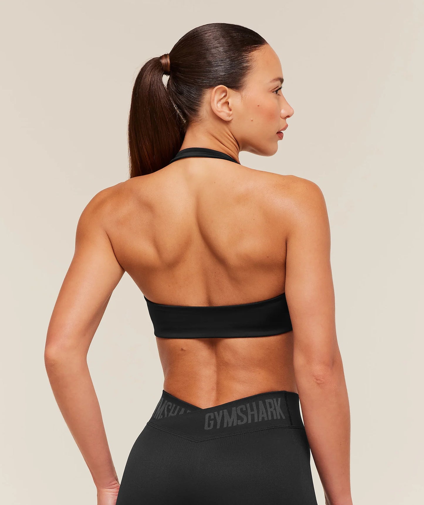 GYMSHARK Halter Bralette Black
