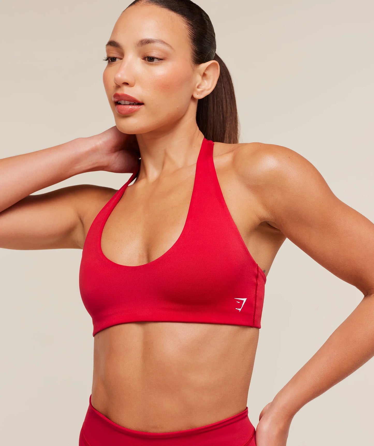 GYMSHARK Halter Bralette Carmine Red