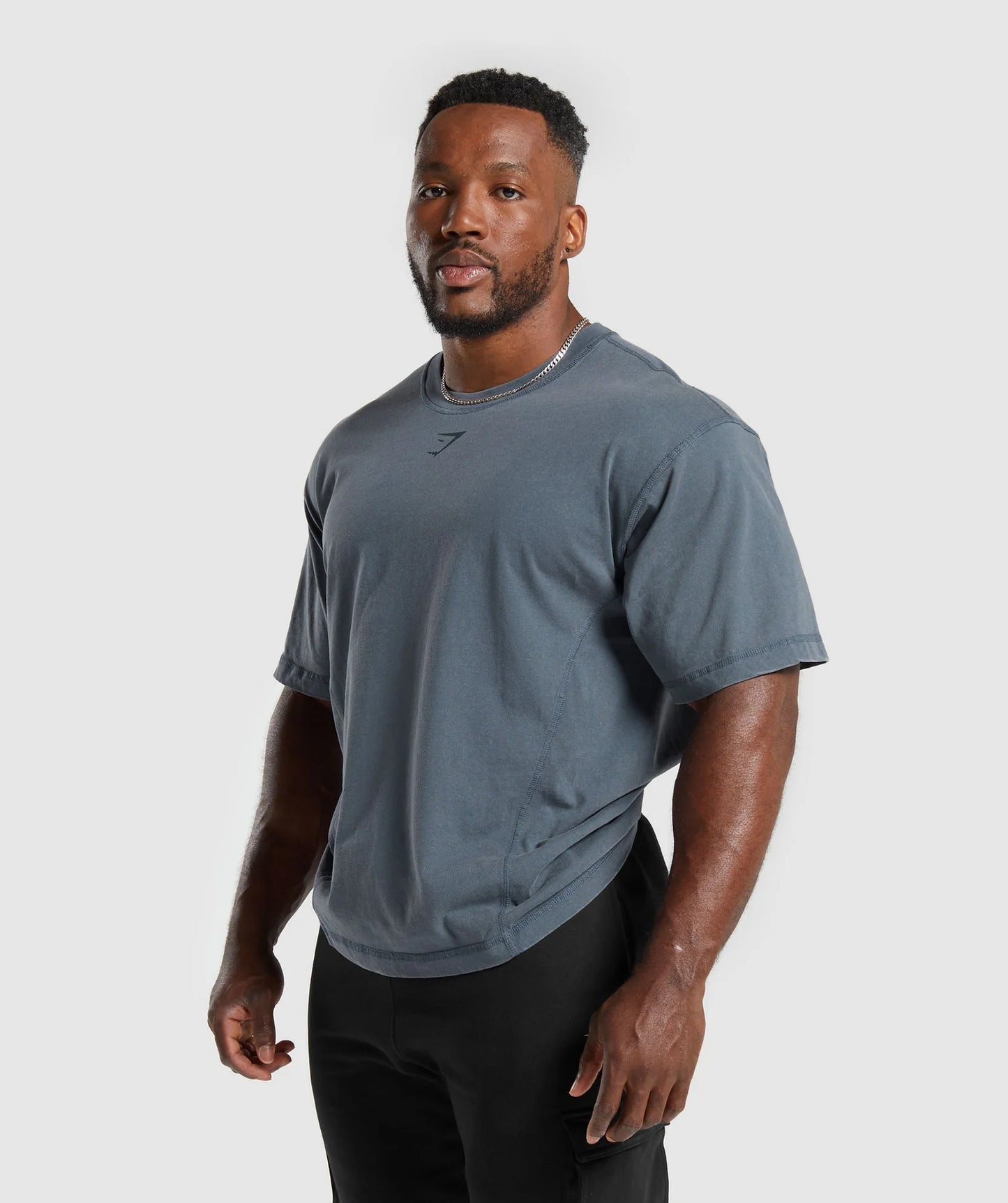 GYMSHARK Heritage Washed T-Shirt Titanium Blue — GYMSHARK S | Authentic India