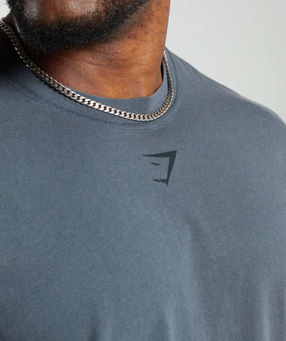 GYMSHARK Heritage Washed T-Shirt Titanium Blue — GYMSHARK S | Authentic India