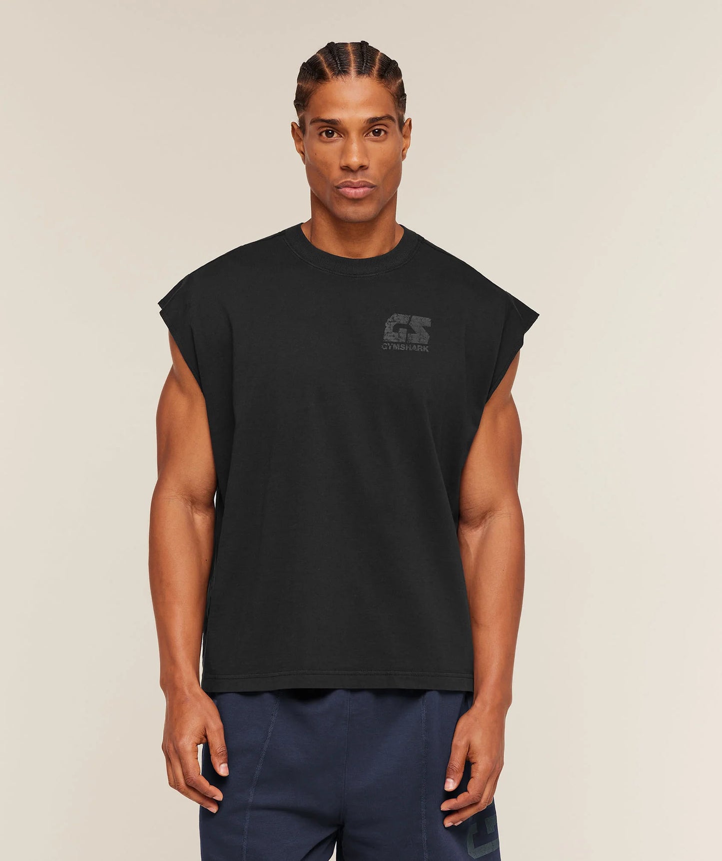 GYMSHARK Accent Capped Sleeve T-Shirt Black