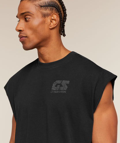 GYMSHARK Accent Capped Sleeve T-Shirt Black