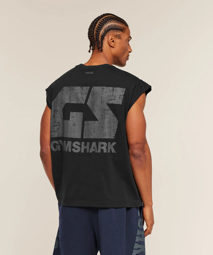 GYMSHARK Accent Capped Sleeve T-Shirt Black