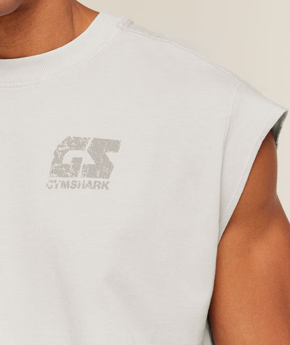 GYMSHARK Accent Capped Sleeve T-Shirt Light Grey