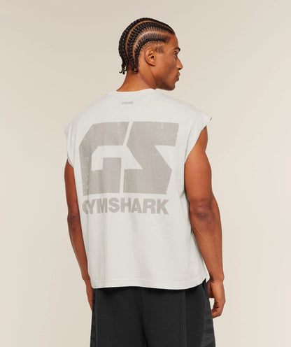 GYMSHARK Accent Capped Sleeve T-Shirt Light Grey