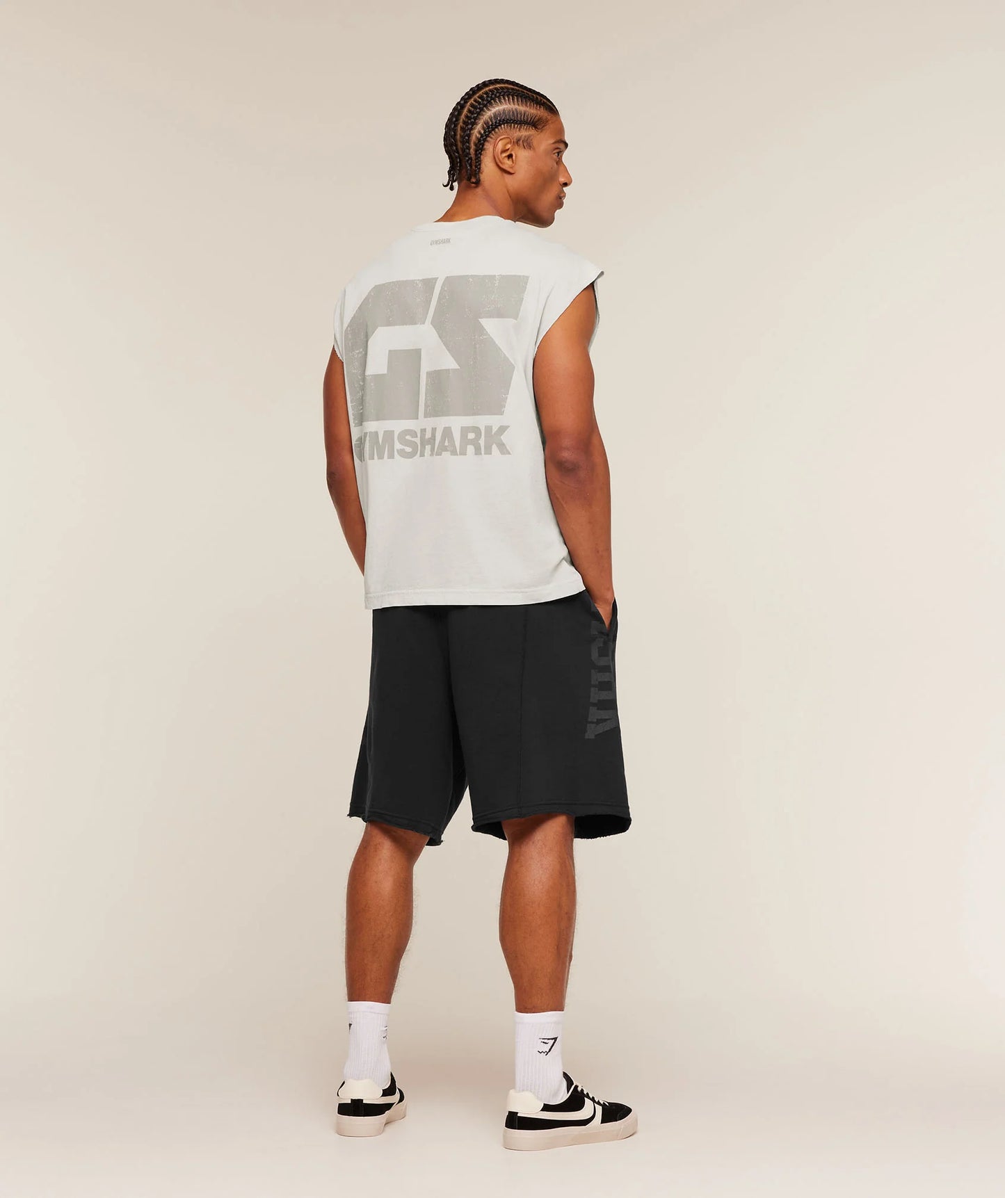 GYMSHARK Accent Capped Sleeve T-Shirt Light Grey