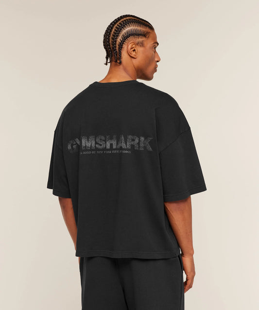 GYMSHARK Accent Boxy T-Shirt Black