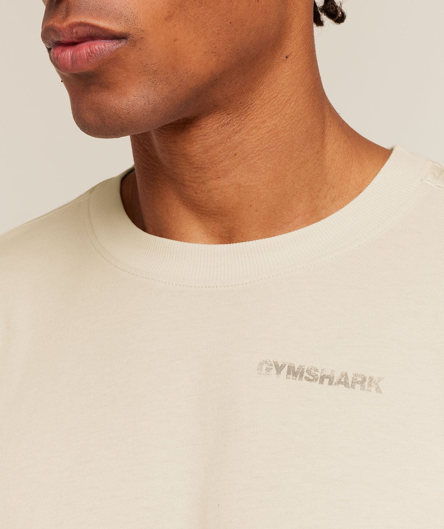GYMSHARK Accent Boxy T-Shirt Tinted White
