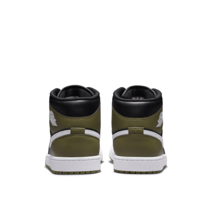 Air Jordan 1 Mid Black White Olive
