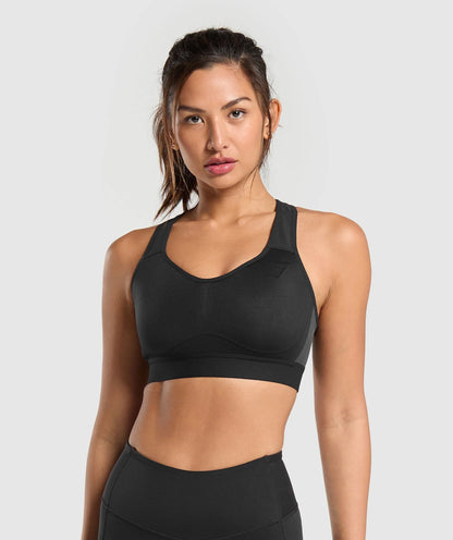 GYMSHARK Lightweight High Support Sports Bra Black — Gymshark | Authentic India
