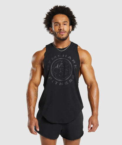GYMSHARK Legacy Drop Arm Tank Black