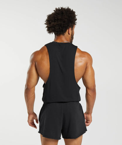 GYMSHARK Legacy Drop Arm Tank Black