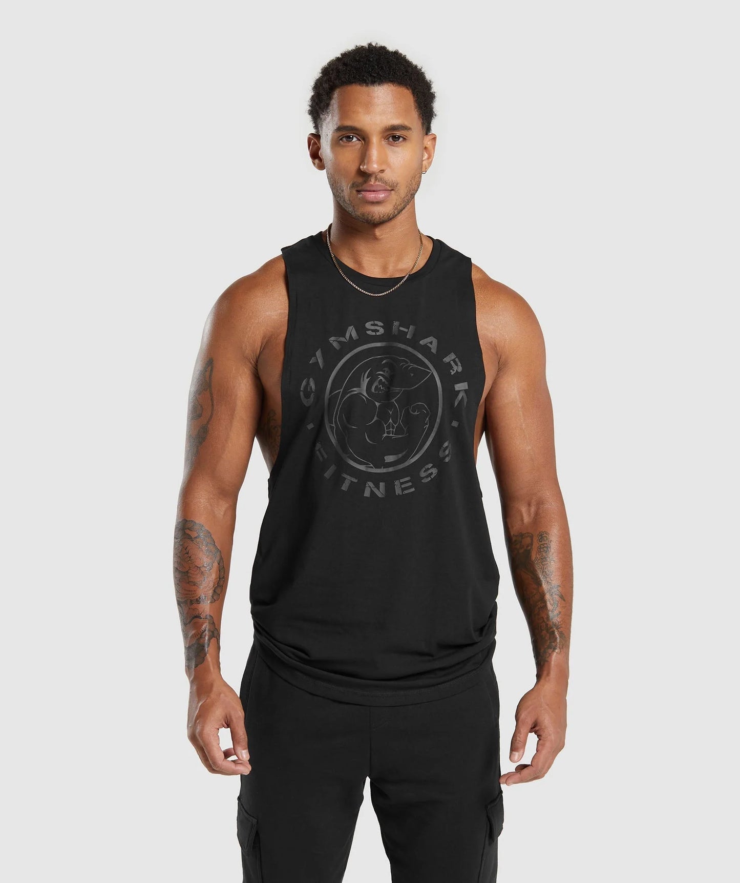 GYMSHARK Legacy Drop Arm Tank Black