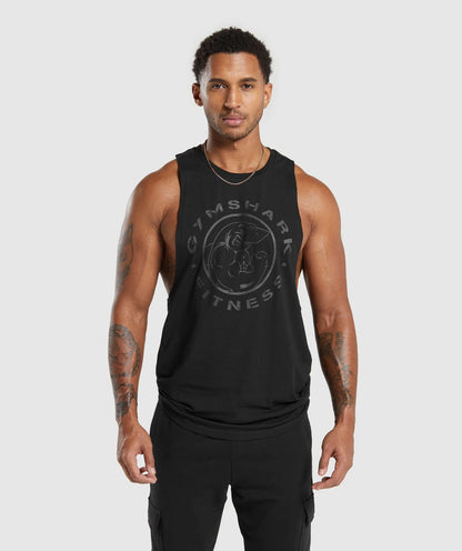 GYMSHARK Legacy Drop Arm Tank Black