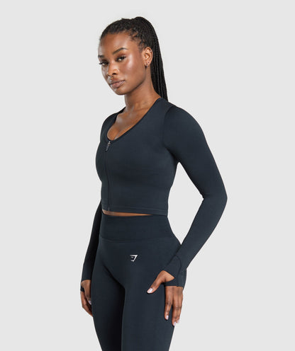 Women's Gymshark Lift Seamless Zip Up Jacket Midnight Blue — Gymshark | Authentic India