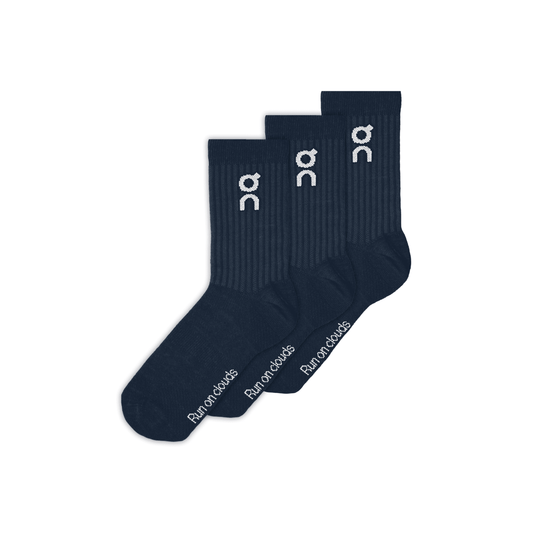 On Running Logo Sock High 3P Navy — ON CLOUD | Authentic India