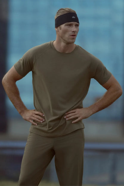 ALO Vapor Crewneck Short Sleeve - Olive Tree