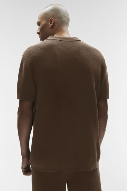 Sports Club Sweater Knit Polo - Espresso