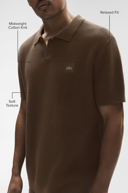 Sports Club Sweater Knit Polo - Espresso