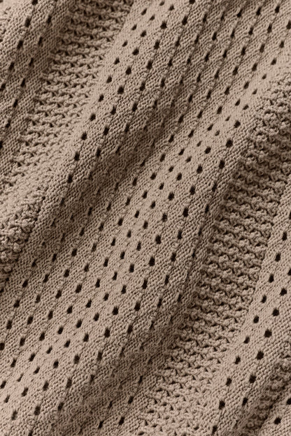 Coastline Knit Short Sleeve Polo - Gravel