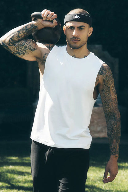 ALO Conquer Muscle Tank - White