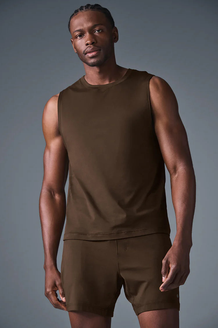ALO Conquer Muscle Tank - Espresso