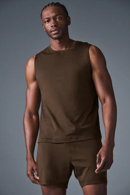 ALO Conquer Muscle Tank - Espresso
