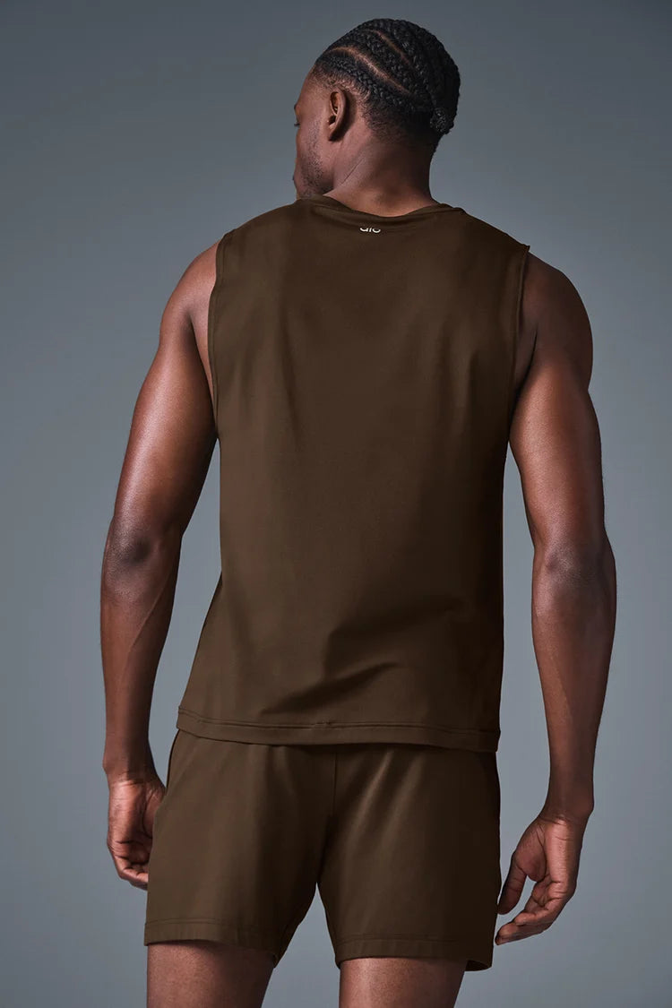 ALO Conquer Muscle Tank - Espresso