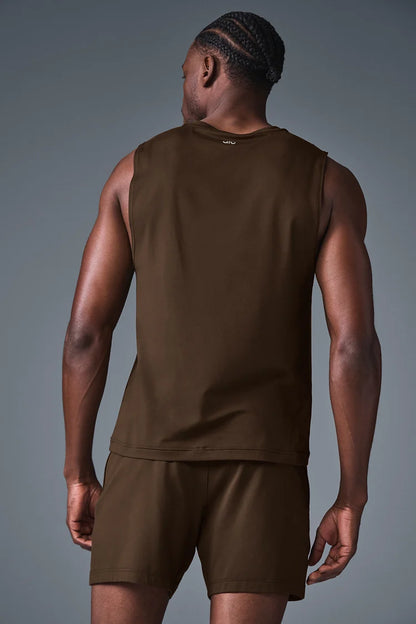 ALO Conquer Muscle Tank - Espresso