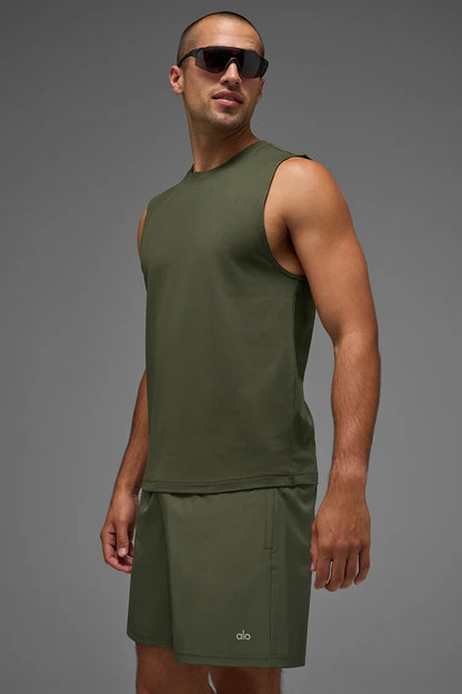 ALO Conquer Muscle Tank - Green Olive