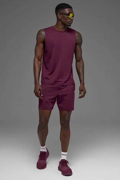 ALO Conquer Muscle Tank - Burgundy