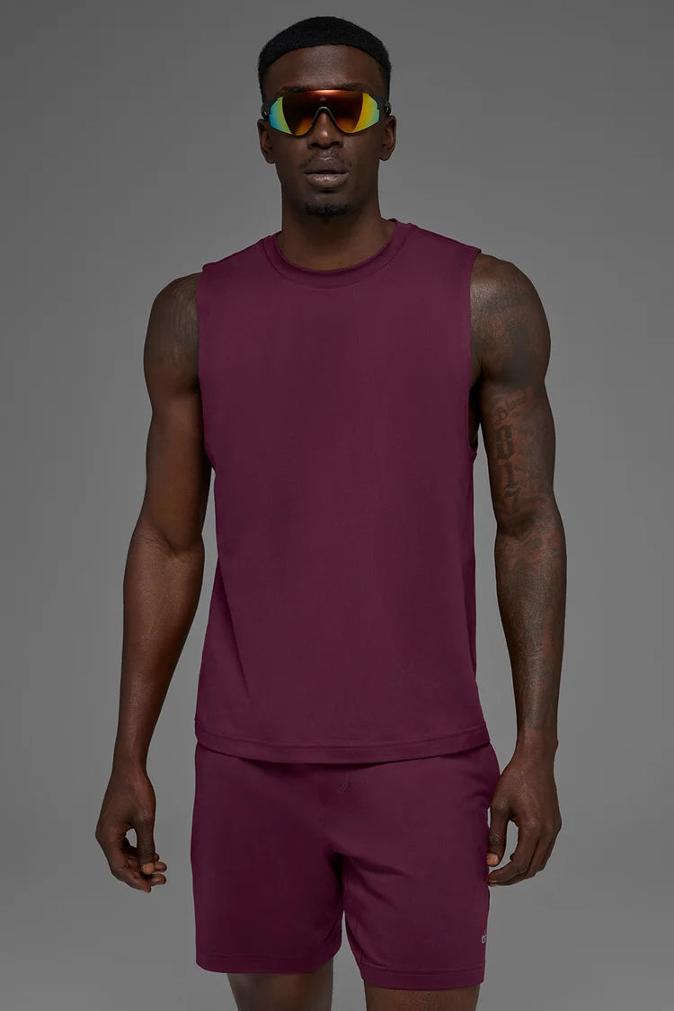 ALO Conquer Muscle Tank - Burgundy