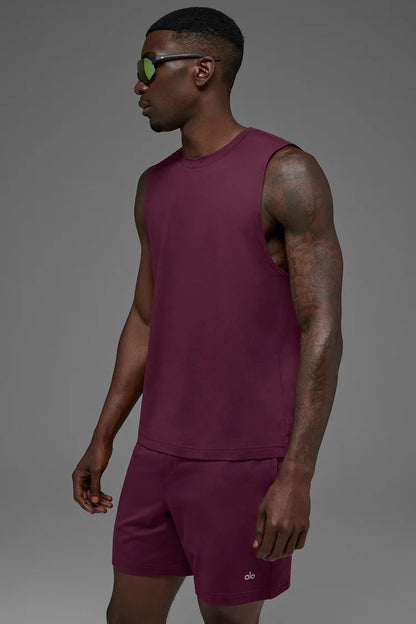 ALO Conquer Muscle Tank - Burgundy