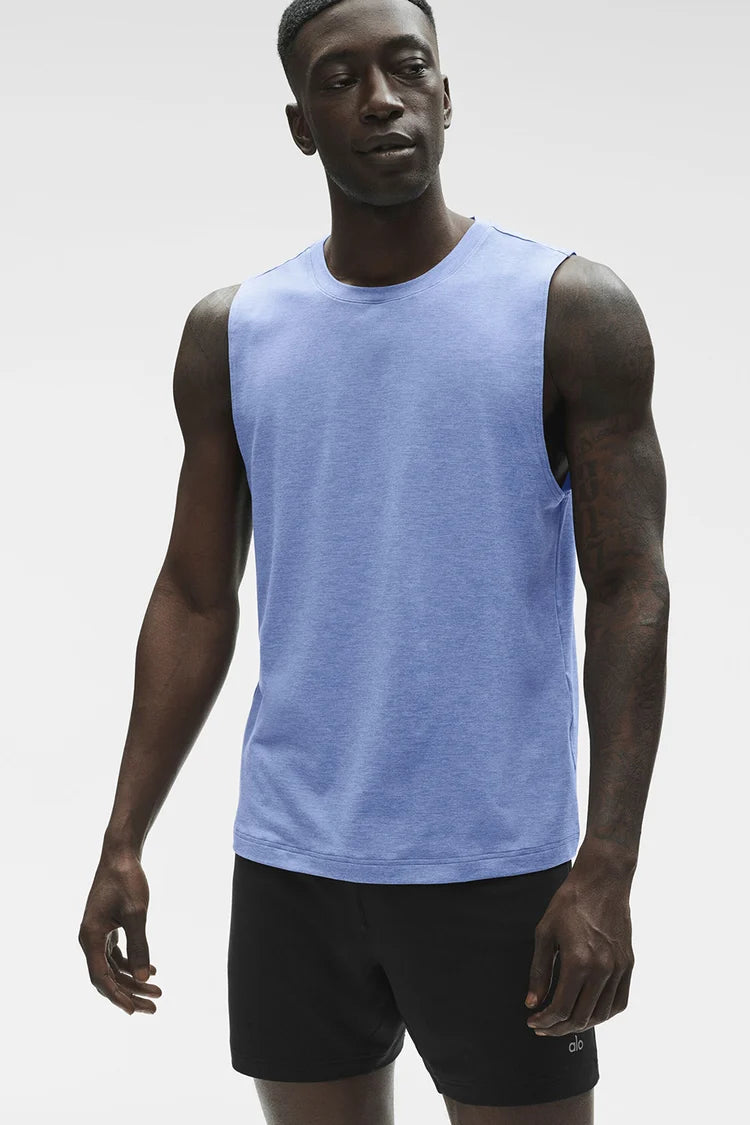 ALO Conquer Muscle Tank - Provence Blue Heather