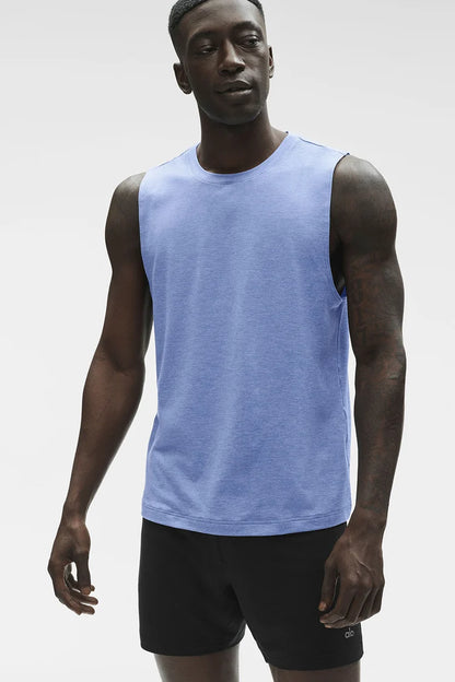 ALO Conquer Muscle Tank - Provence Blue Heather