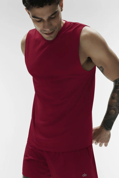 ALO Conquer Muscle Tank - Garnet