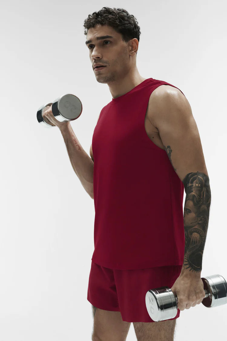 ALO Conquer Muscle Tank - Garnet