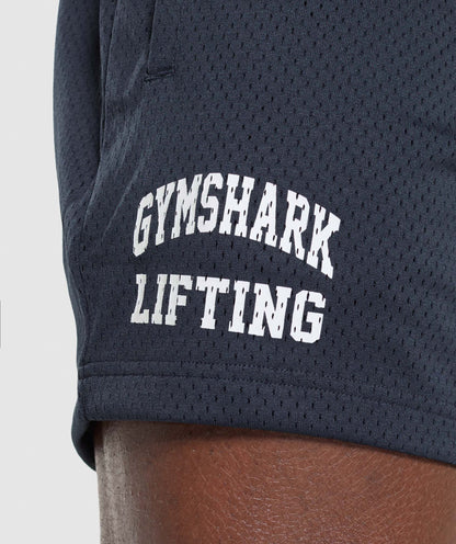 Gymshark Lifting Mesh 5" Shorts Heavy Blue — Gymshark | Authentic India