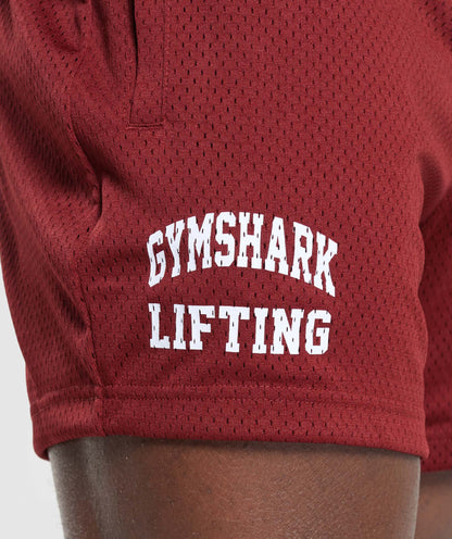 Gymshark Lifting Mesh 5" Shorts Sets Red — Gymshark | Authentic India